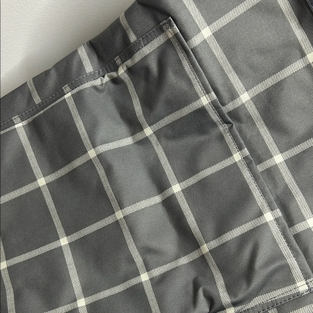 Thirty-One Gray Plaid laundry drawstring Storage bag